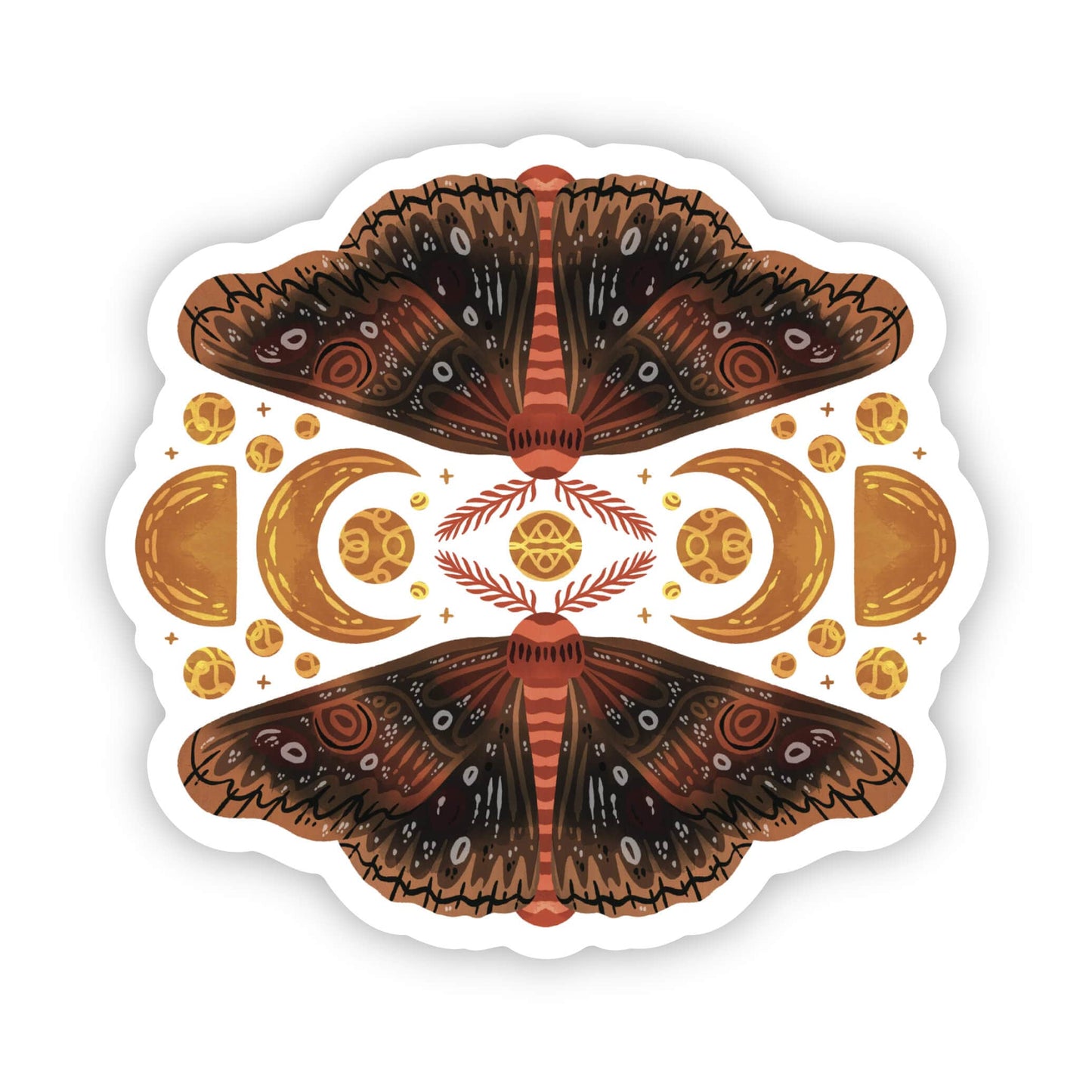 Moth and Moon Sticker