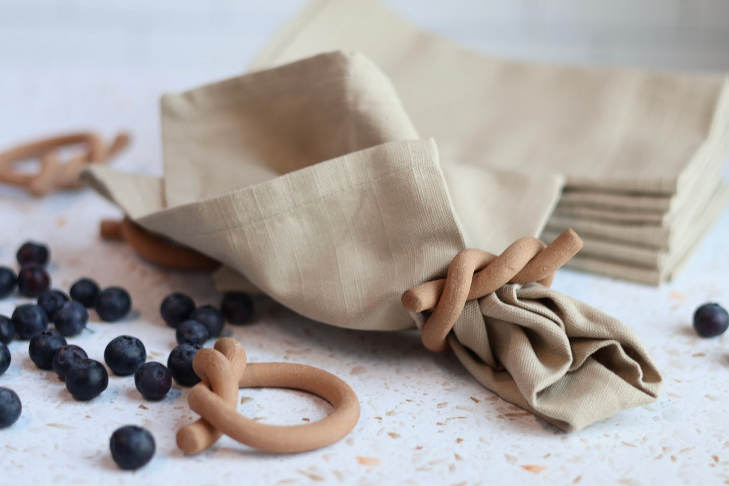 Beige Textured Cotton Napkin