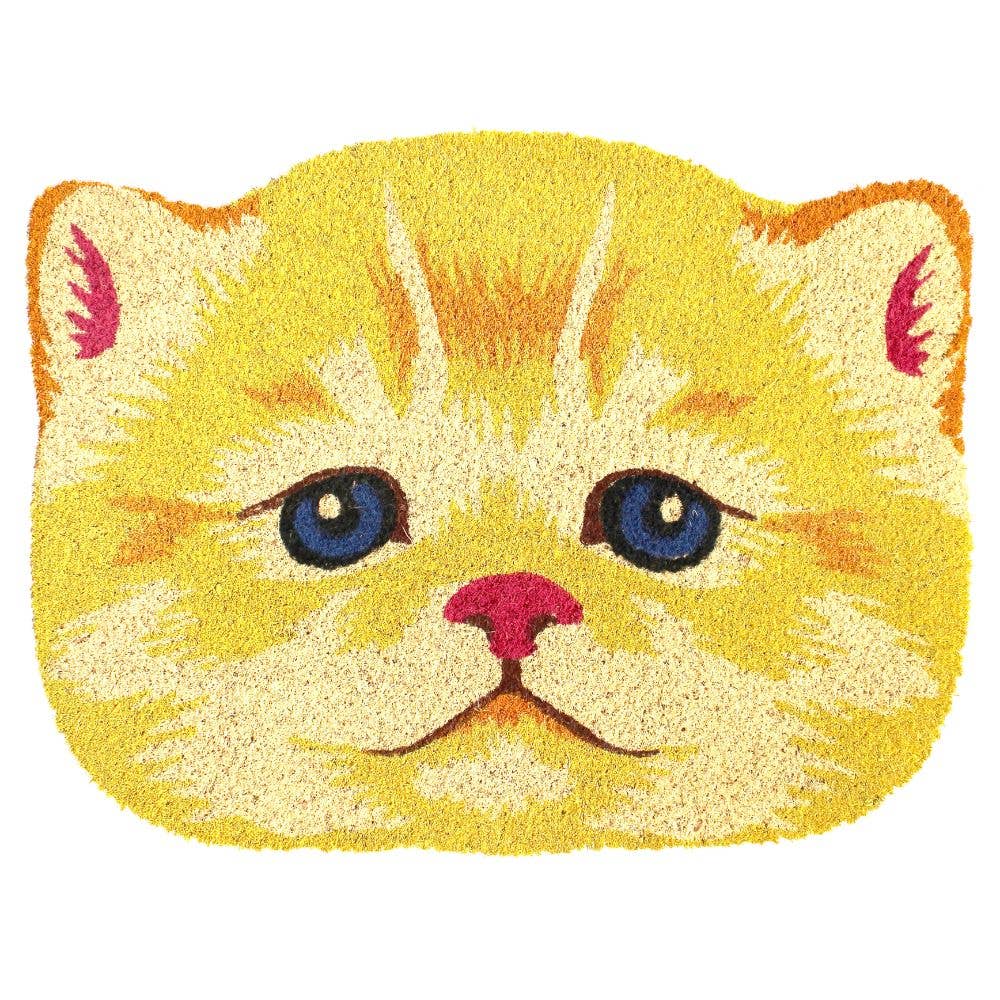 Tufted Yellow Cat face Doormat