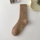 Rufia - Thickened Solid Color Wool Blend Socks: Khaki / Average