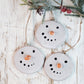 Handmade Ceramic Melted Snowman Ornament