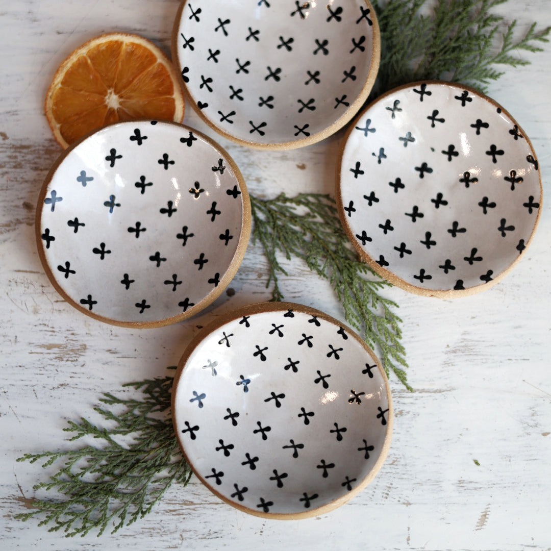 X Trinket Dish Black and White