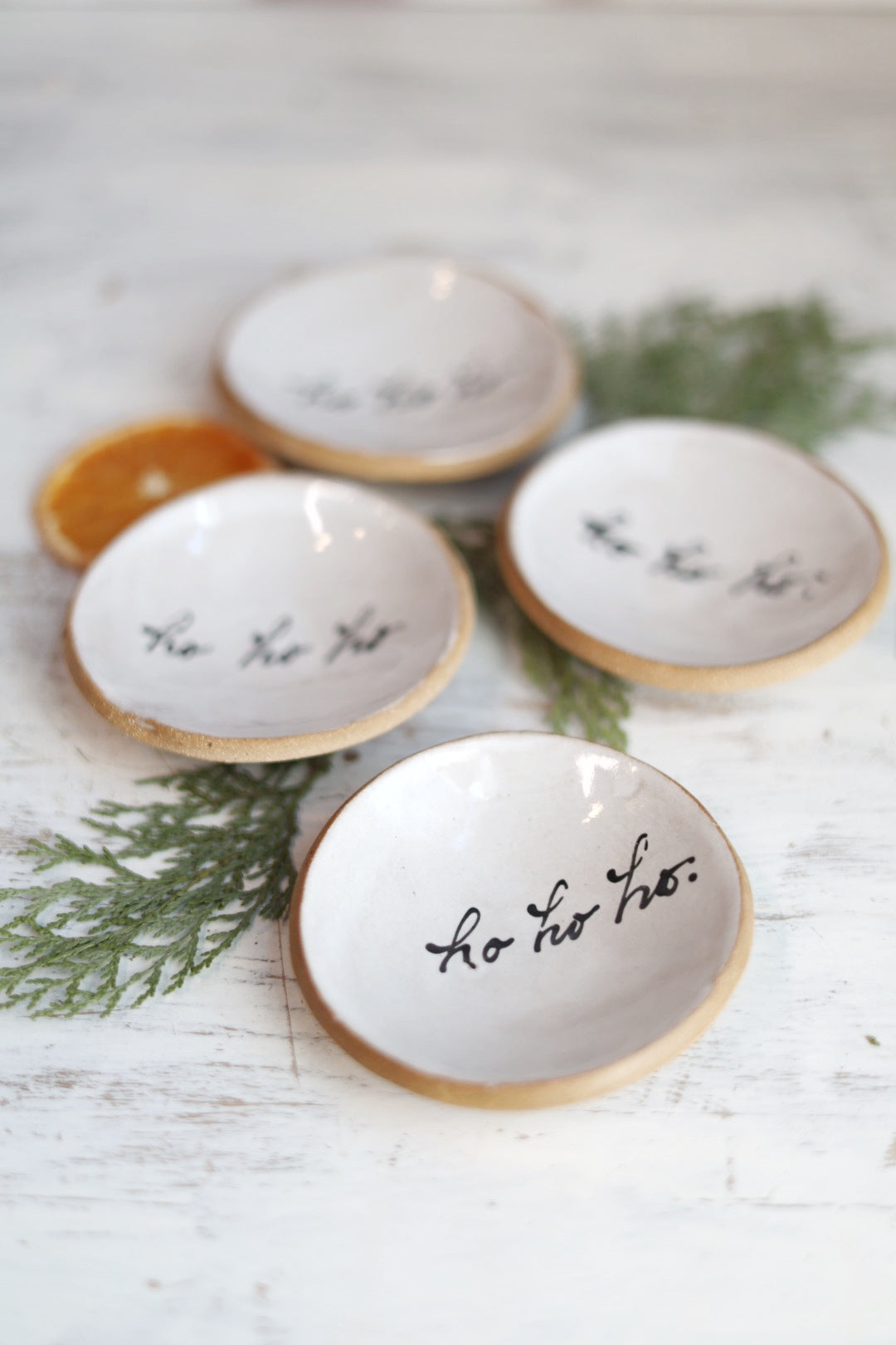 Ho Ho Ho Trinket Dish Black and White