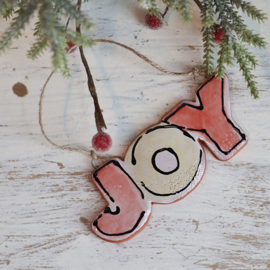 Handpainted Majolica Joy Ornament