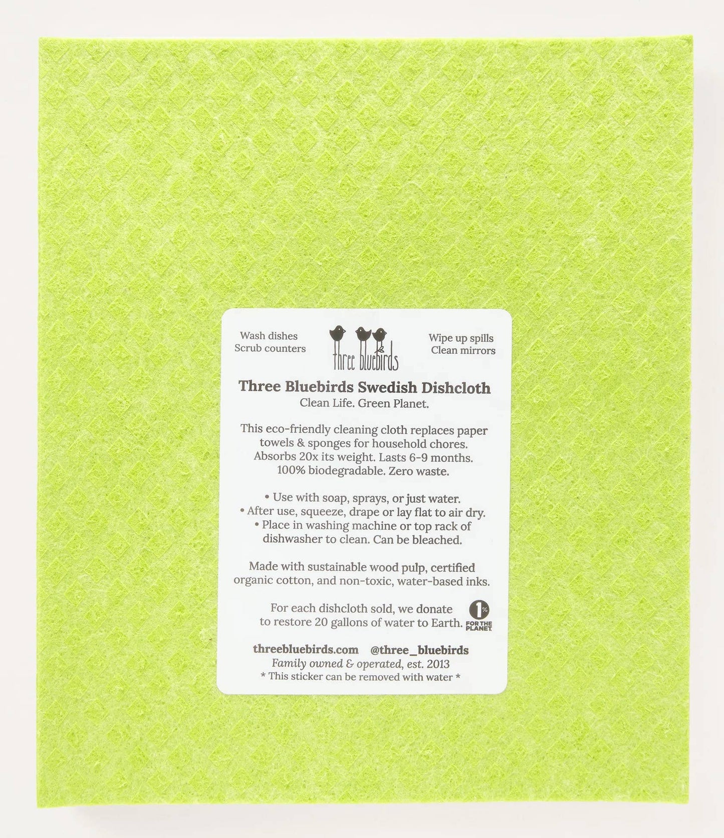 Strawberries on Green Swedish Dishcloth