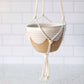 Large Hanging Planter in White with Macrame Hanger