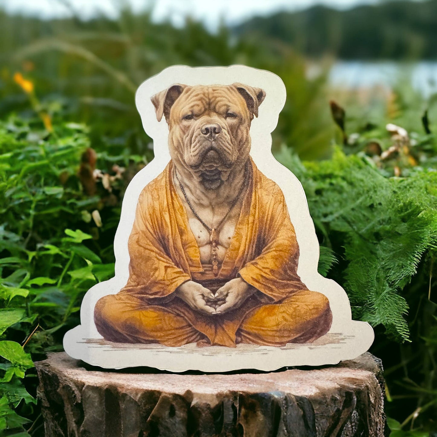 The Zen Dog Meditation YogaDog Bulldog Sticker