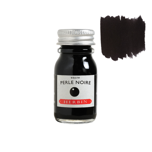 Herbin Fountain Pen Ink 10ml Bottle -35 Colors: Perle Noir (Black Pearl)