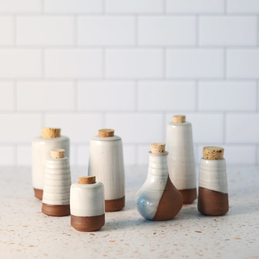 Bottle with Cork in White