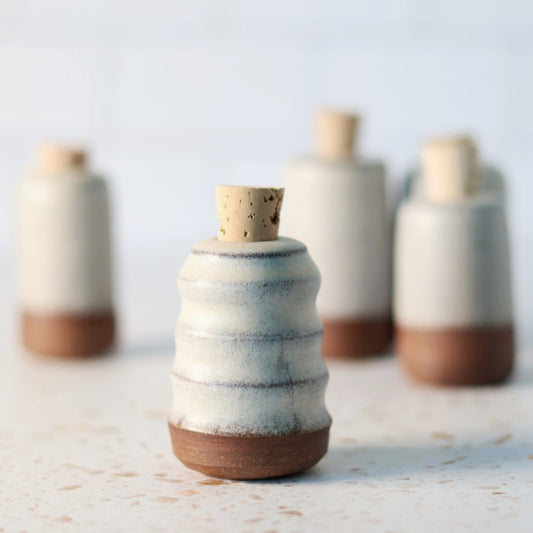 Bottle with Cork in Cream