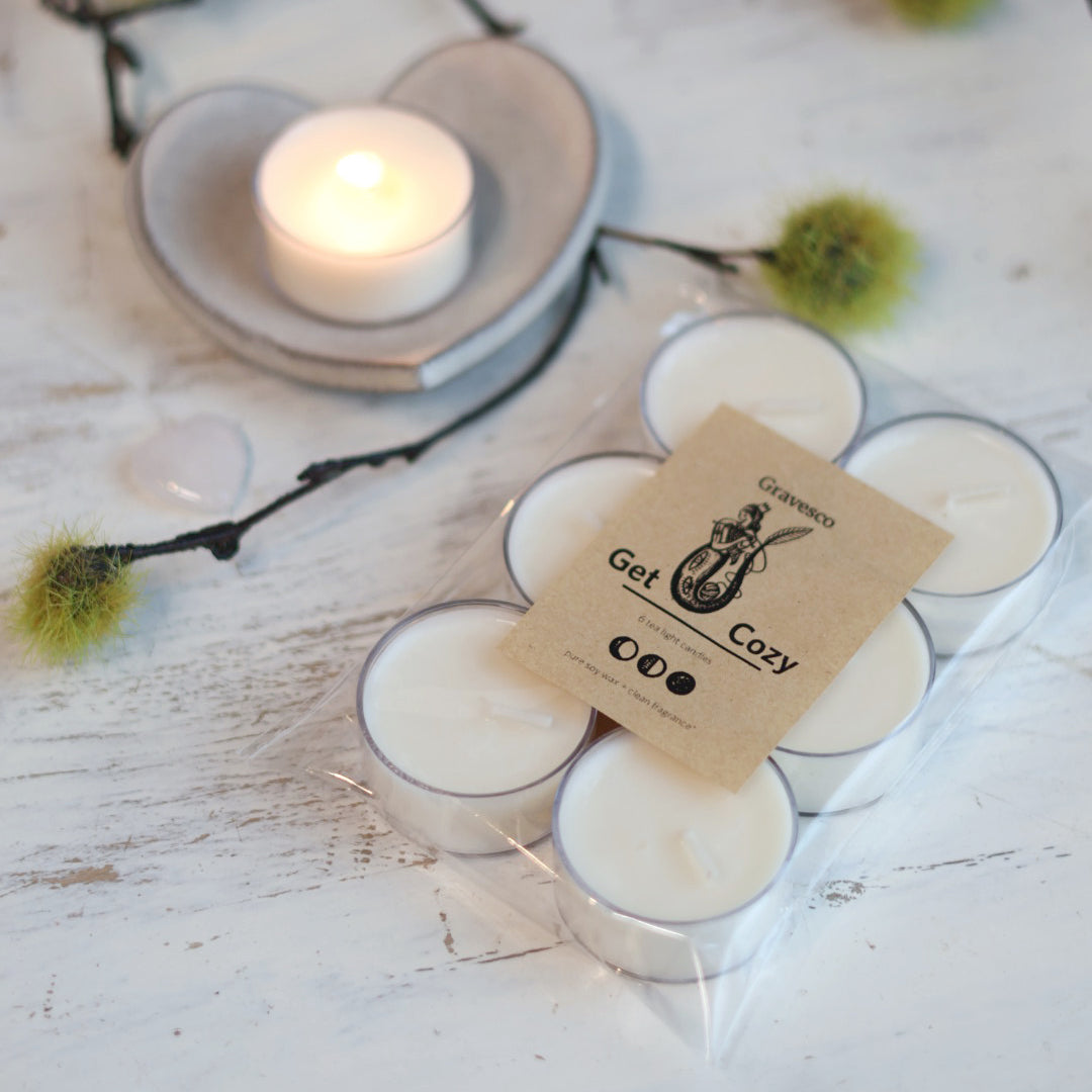 Tea Light Candle - Set of 6 Pure Soy Wax