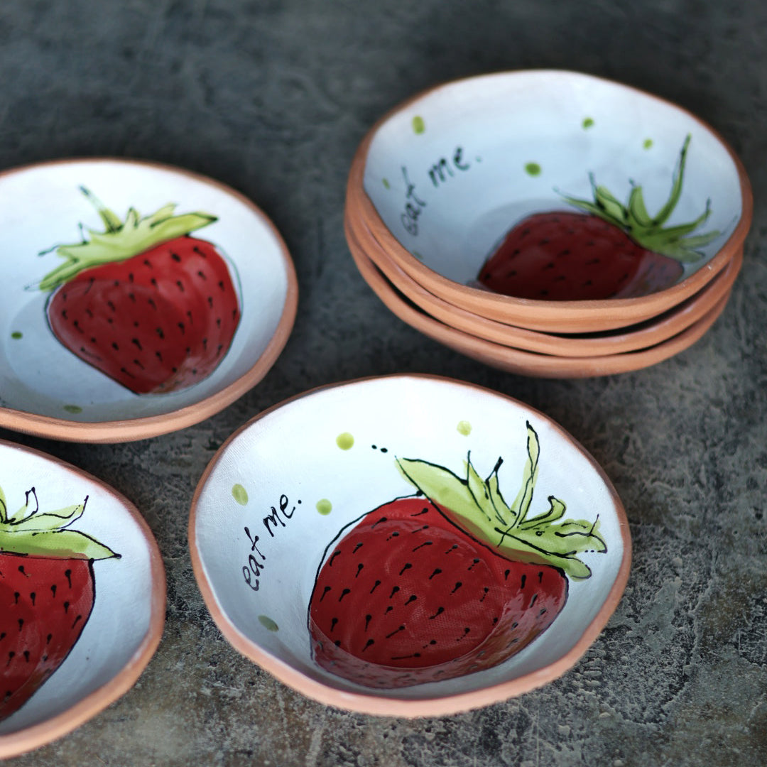 Strawberry Eat Me Earthenware Bowl