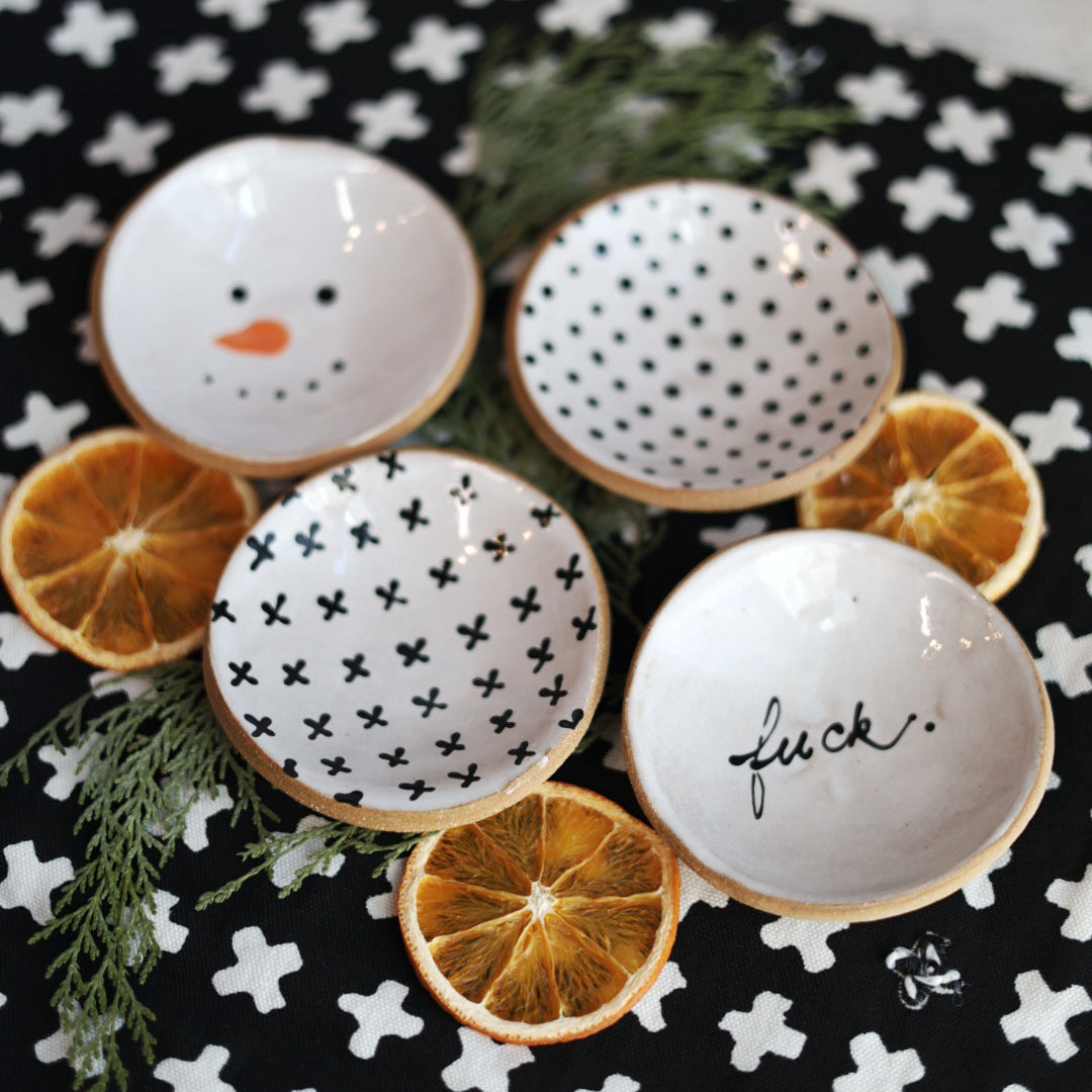 X Trinket Dish Black and White