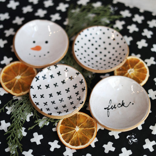 X Trinket Dish Black and White