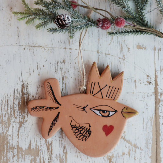 Handmade Ceramic Bird Ornament | Large