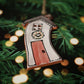 Handpainted Majolica Holiday Cheer House Ornament