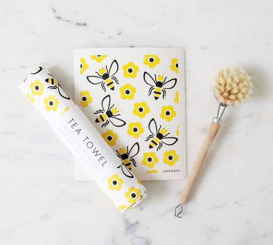 Swedish Dishcloth - Bees - Yellow: Yellow