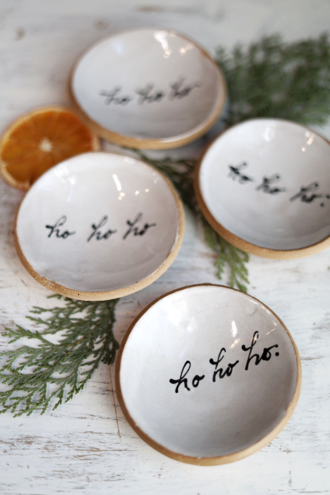 Ho Ho Ho Trinket Dish Black and White