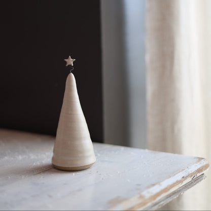 Handmade Ceramic Christmas Tree in Cream - 3 sizes