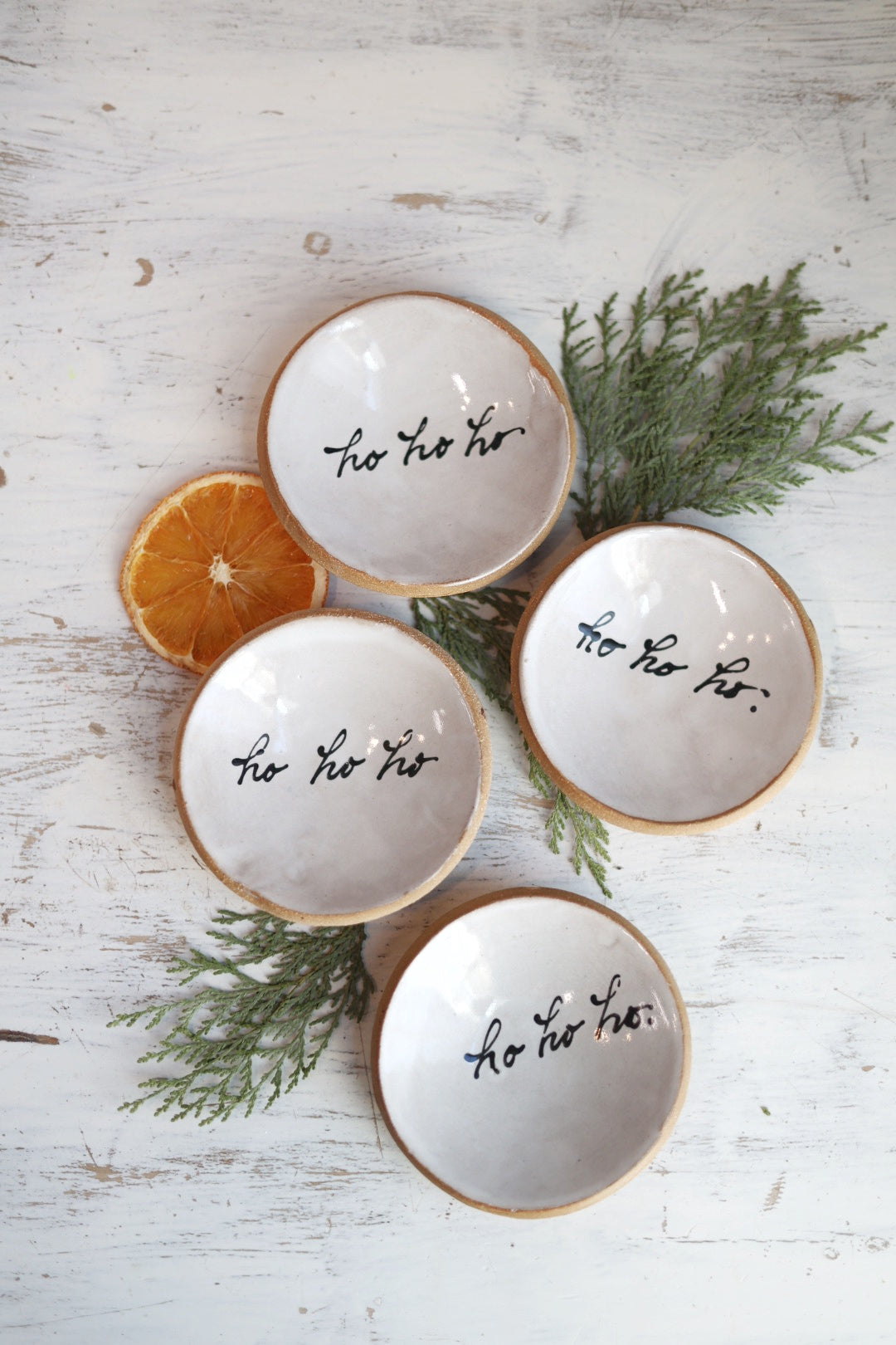 Ho Ho Ho Trinket Dish Black and White