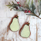 Handmade Ceramic Pear Ornament | Traditional Holiday Decor