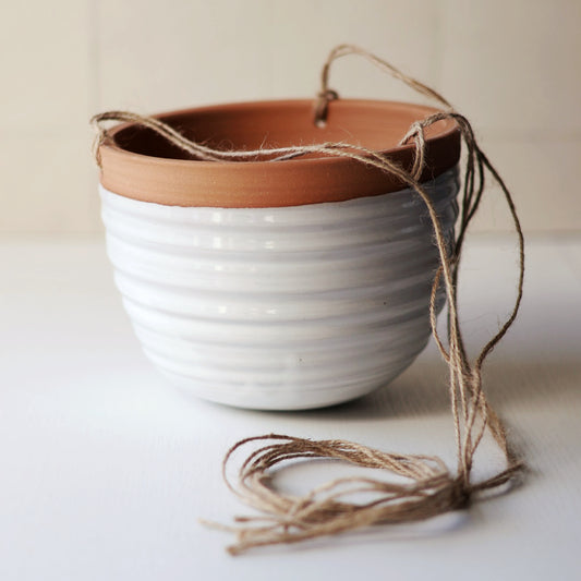 Jumbo Hanging Planter in White