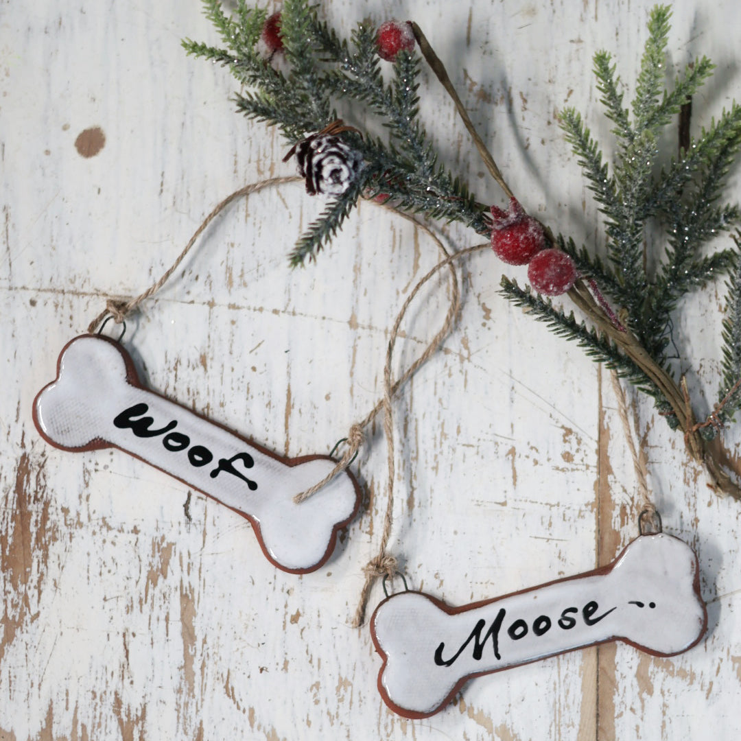 Handmade Ceramic Dog Bone Ornament | Personalized Pet Memorial Gift