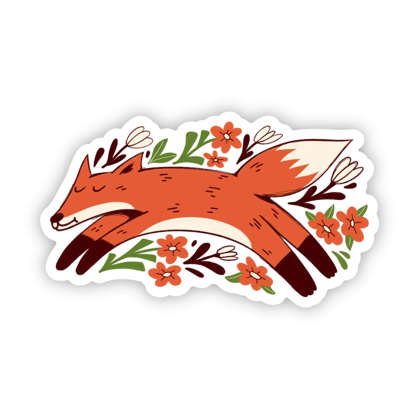 Fox Floral Sticker