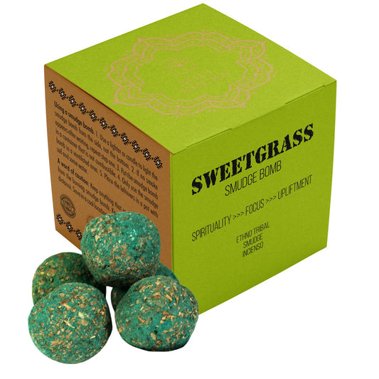 Sweetgrass Smudge Bombs w/ Burner 2.5" x 2.5"