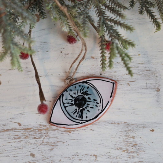 Handpainted Majolica Large Eye Ornament