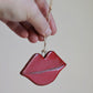 Handmade Ceramic Red Lipstick Ornament | Glamorous Holiday Decor