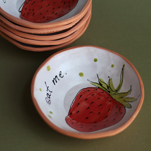 Strawberry Eat Me Earthenware Bowl