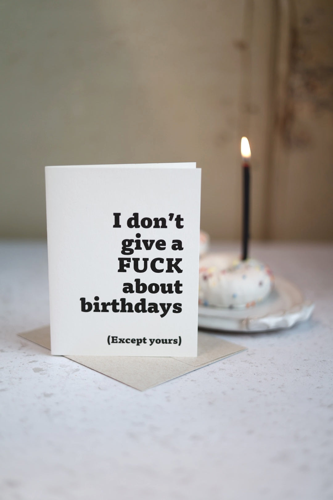 I don't give a fuck about birthdays | Greeting card by Gravesco