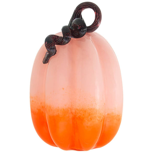 Glass Pumpkin - Large, Ombre Pink & Orange