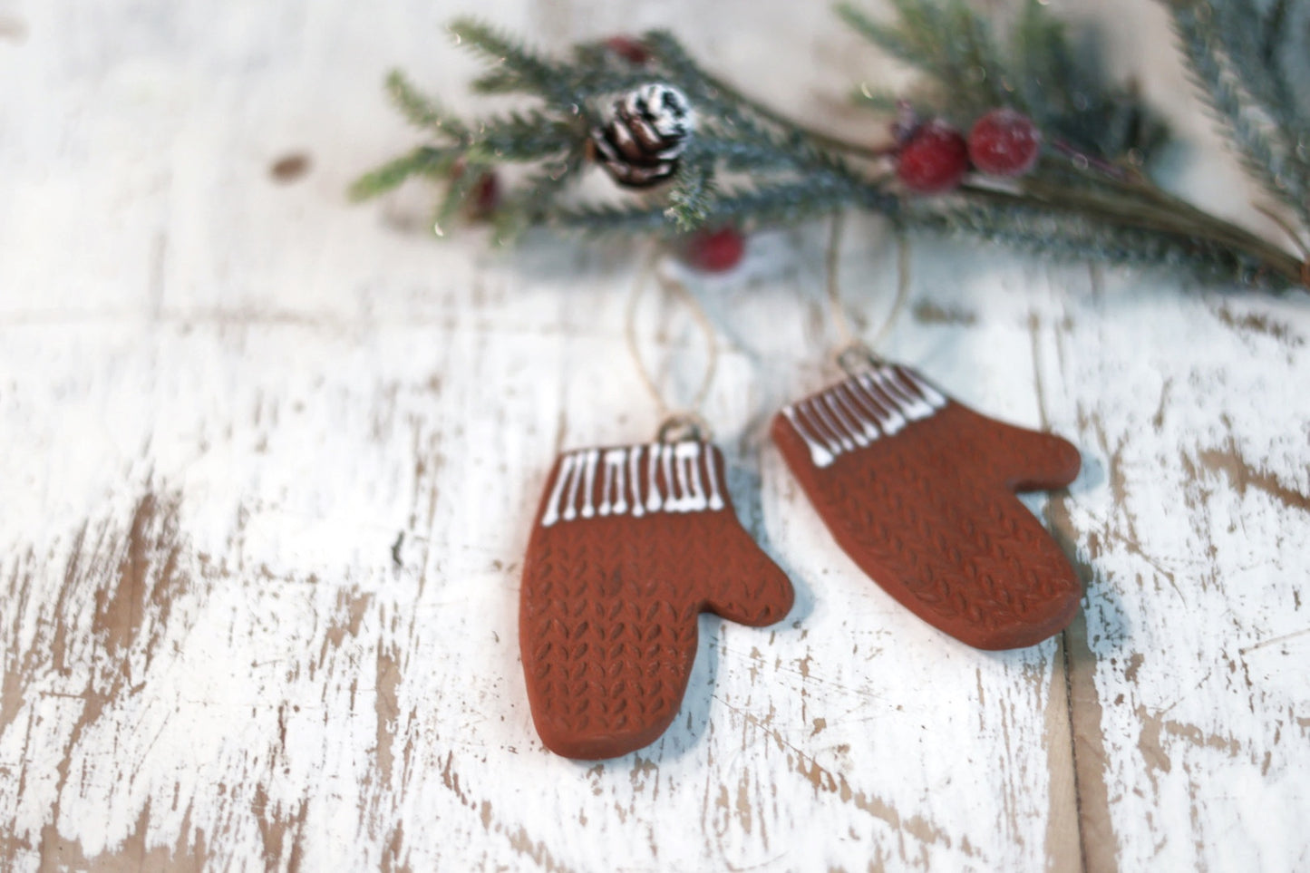 Handmade Ceramic Mitten Ornament | Cozy Holiday Decor