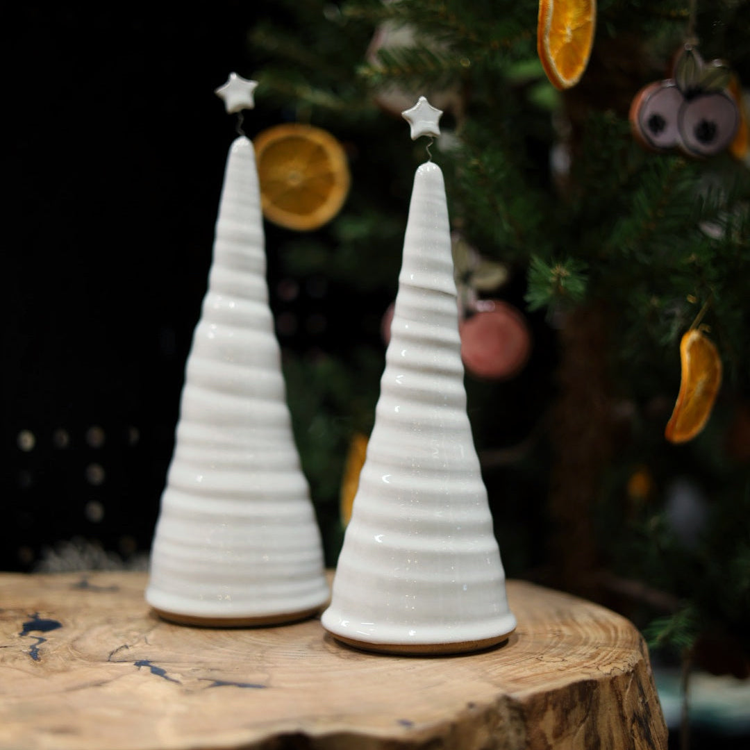 Handmade Ceramic Christmas Tree in White - 3 sizes