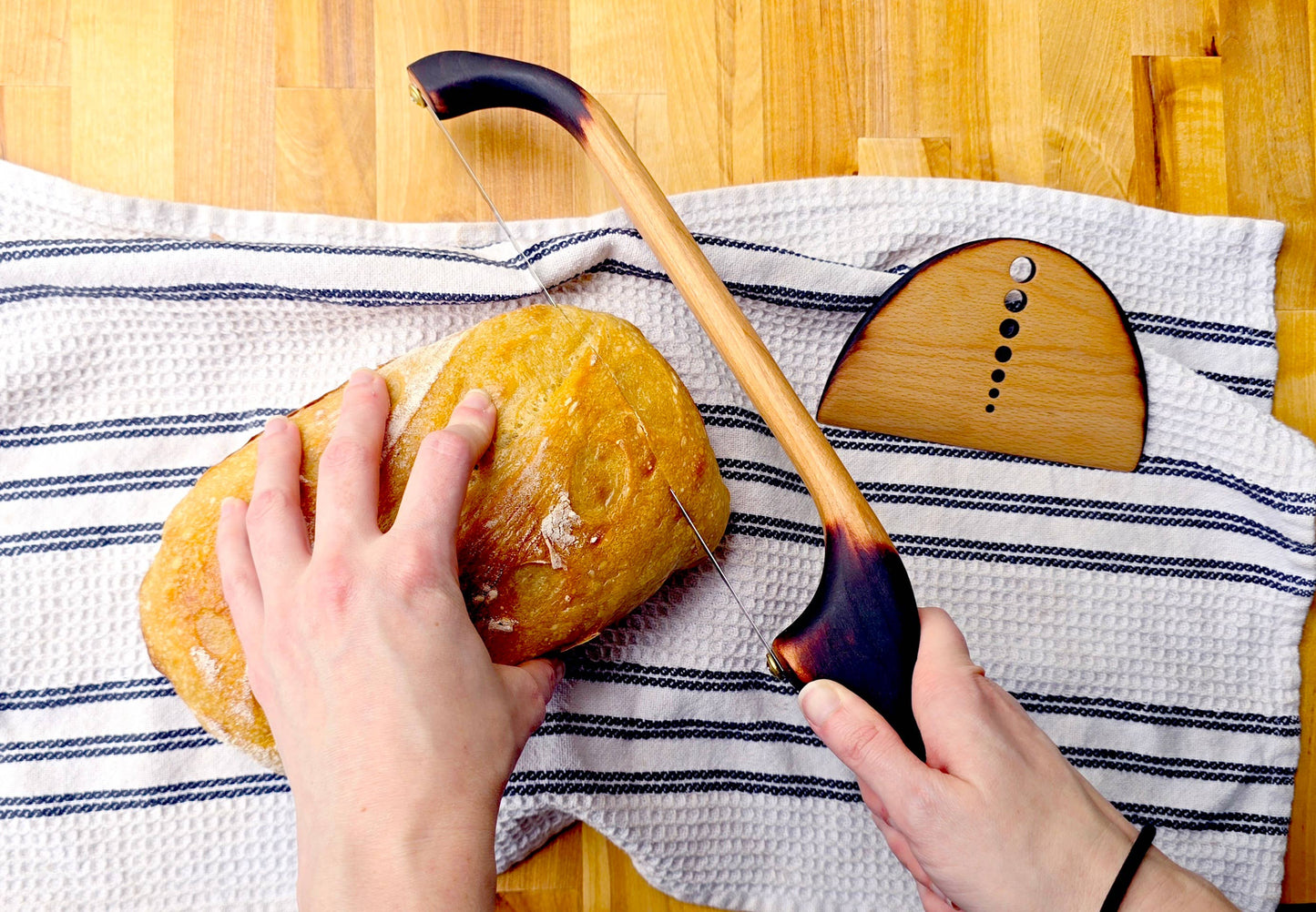 Appalachian Bread Bow Knife - Handmade Wood Kitchen Utensil