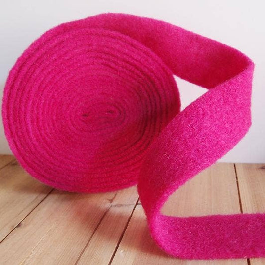 100% Pure Wool Felt Ribbon - Magenta: 2" x 5 1/2 yards
