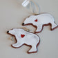 Handmade Ceramic Polar Bear Ornament | Arctic Holiday Decor