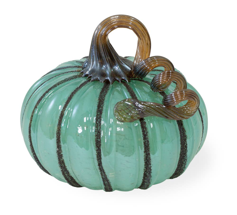 Glass Pumpkin - Small, Blue