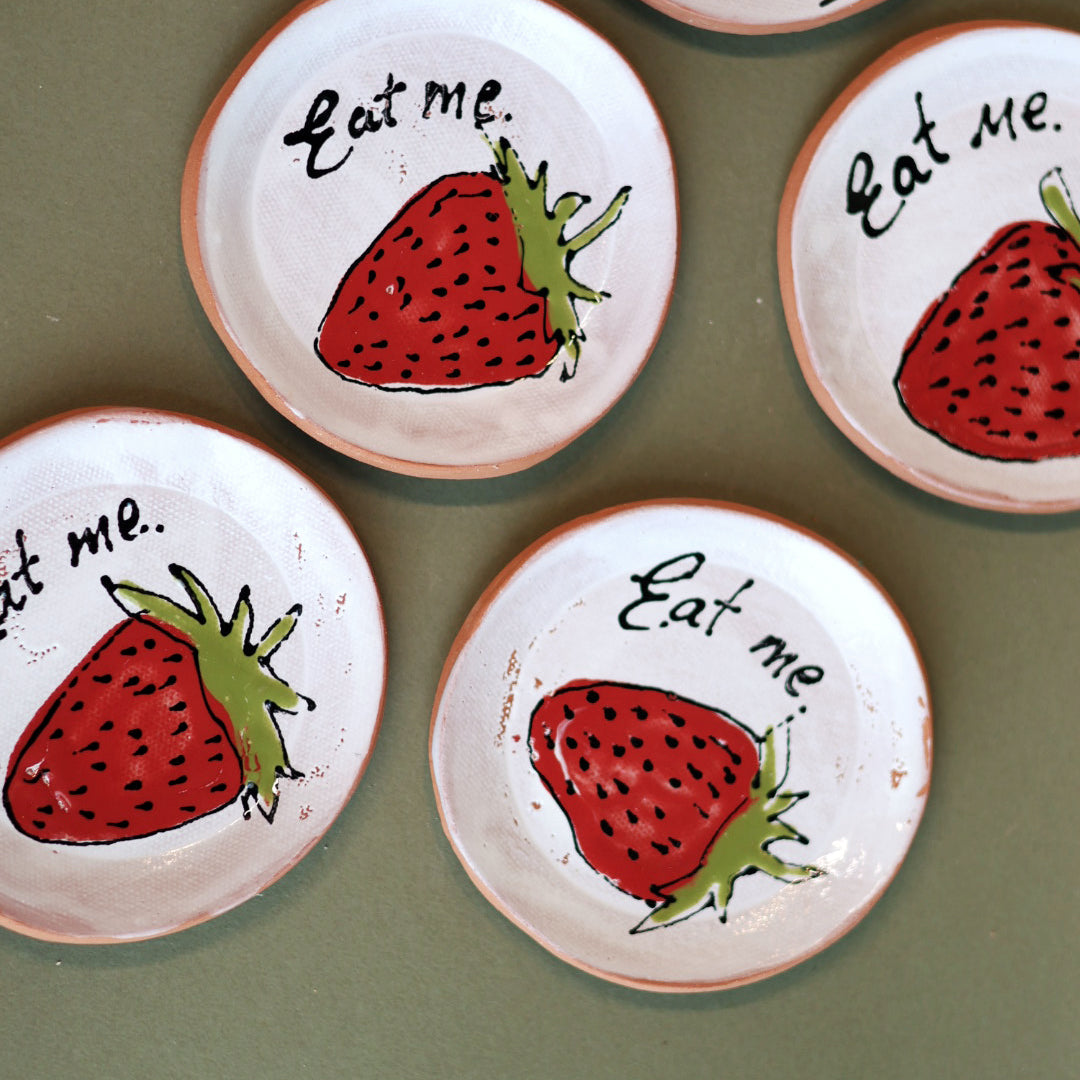 Strawberry Eat Me Earthenware mini plate