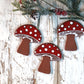 Handmade Ceramic Red Mushroom Ornament | Woodland Holiday Decor