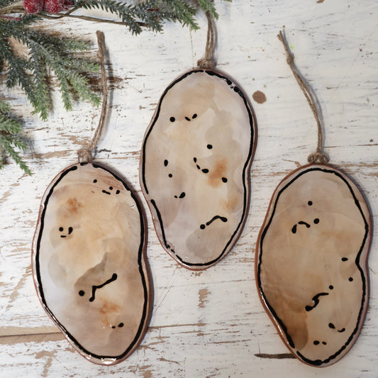 Hand painted Majolica Potato Ornament