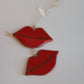 Handmade Ceramic Red Lipstick Ornament | Glamorous Holiday Decor