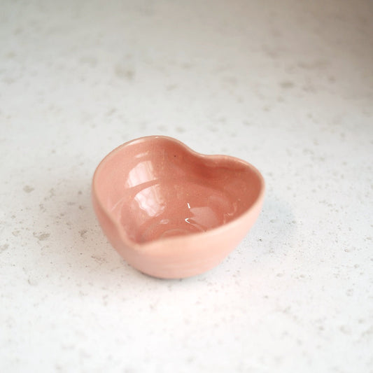 Handmade Tiny Heart-Shaped Bowl in Blush Pink