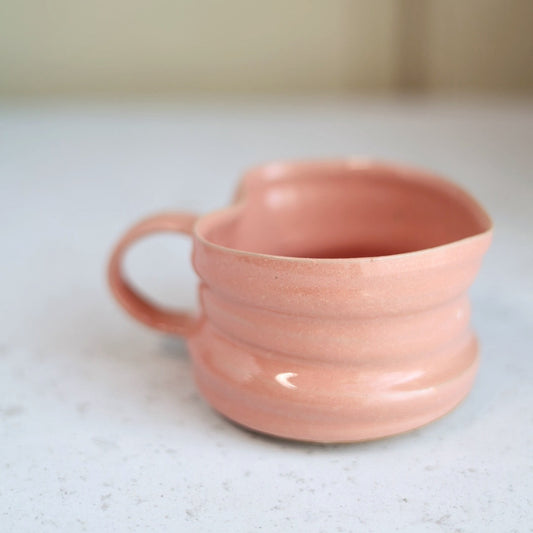 Handmade Heart-Shaped Tea & Espresso Mug in Blush Pink