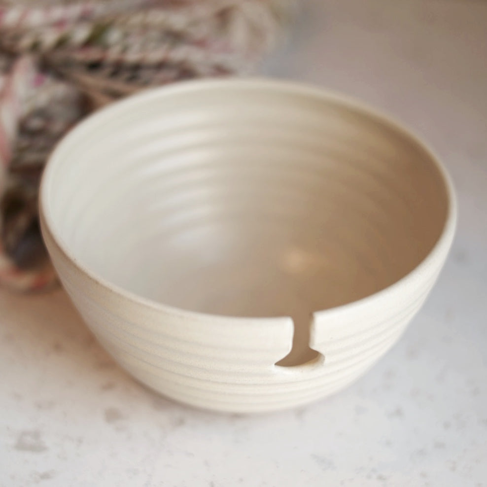 Modern Yarn Bowl in Cream