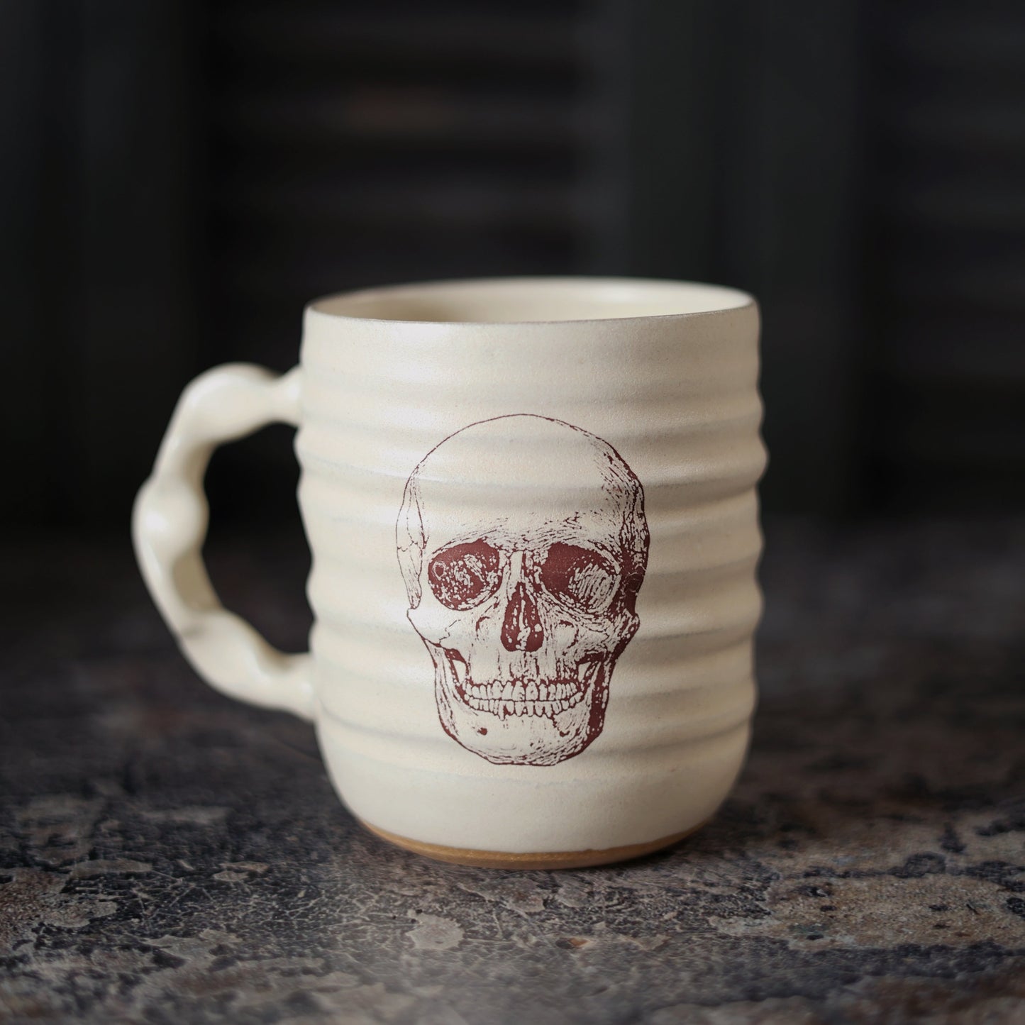 Jumbo Companion Mug in Cream | Slow Dark Skull