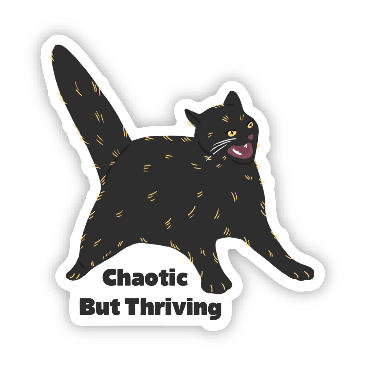 Chaotic But Thriving Anime Cat Sticker
