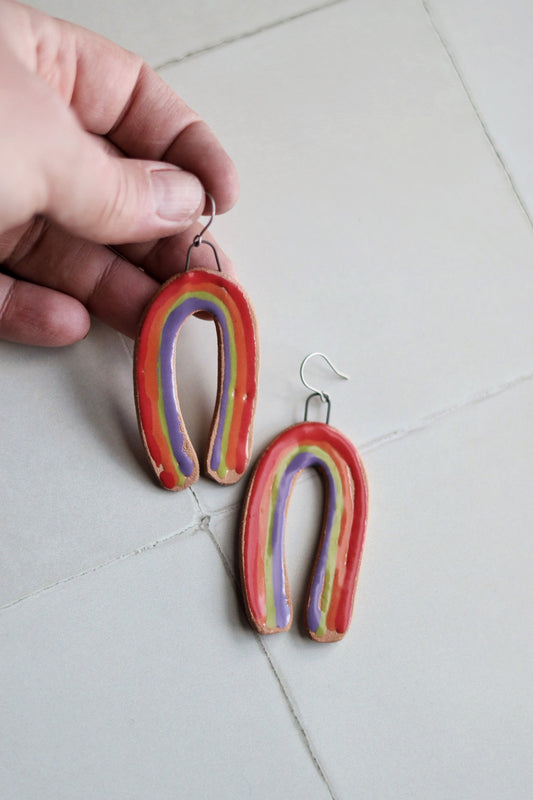 Rainbow Bold Earrings for Pride
